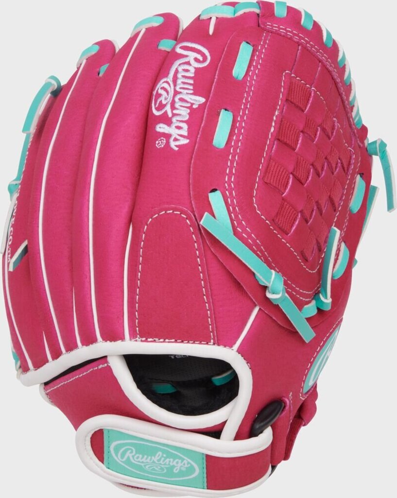 Rawlings Sure Catch Youth 10.5" Fastpitch Softball Glove - RHT and LHT - 10.5" LHT Pink Mint White New - 2nd String Sports