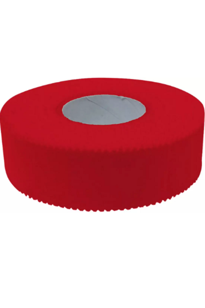 Red baseball bat tape roll with center hole