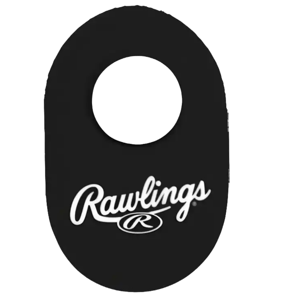 Black thumb guard with Rawlings logo and round cutout opening