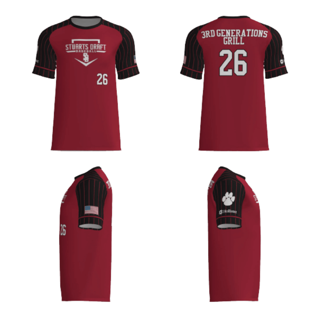 Coach Wilbur Majors Baseball Fan Replica Jersey (3rd Generations Grill Sponsor) - - 2nd String Sports