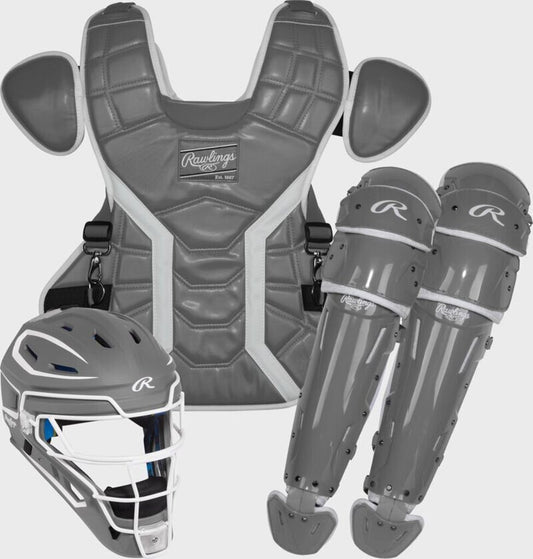 Baseball Catcher's Set Rawlings Mach Pro NOCSAE - Adult (L) Graphite New - 2nd String Sports
