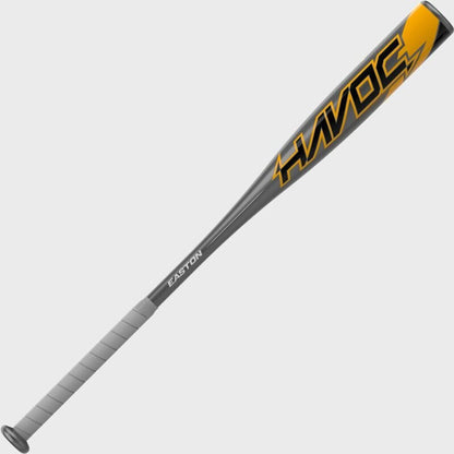 Grey -10 baseball bat with yellow Easton Havoc USA graphics