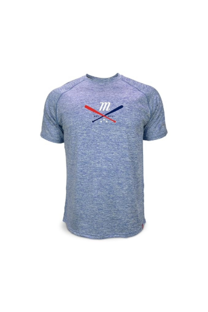 BASEBALL & SOFTBALL Marucci Marbled Heather Crossover Tee Shirt Marucci