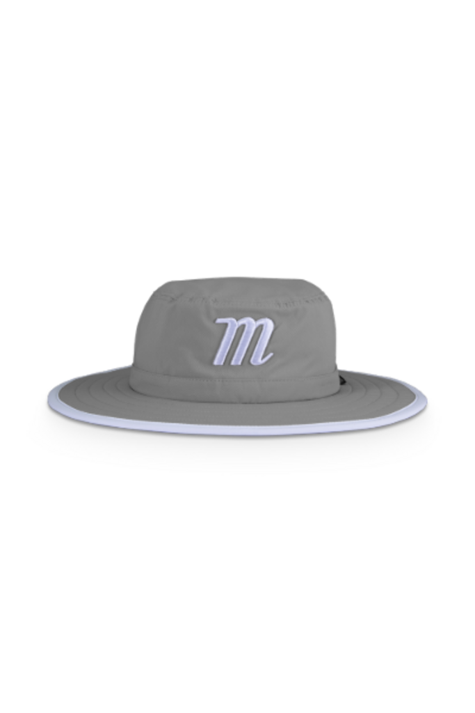 Marucci wide-brim boonie hat, grey with blue M front logo