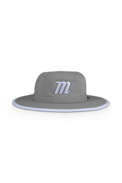 Marucci wide-brim boonie hat, grey with blue M front logo