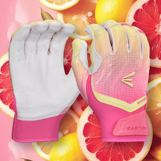 Easton Ghost Ethos Pink Lemonade Fastpitch Softball Batting Gloves - Pink Lemonade New - 2nd String Sports