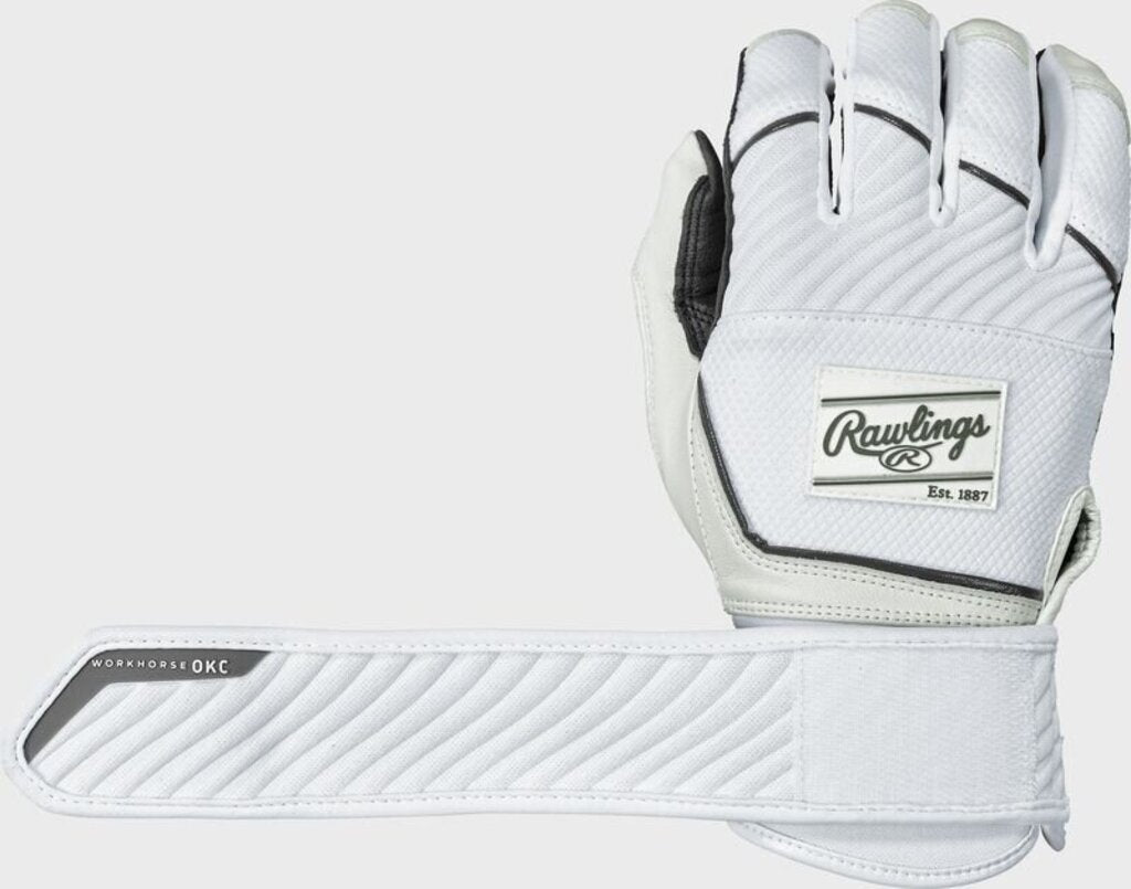 FASTPITCH SOFTBALL Rawlings Workhorse OKC Compression Strap Fastpitch Softball Batting Gloves Rawlings Women S White New