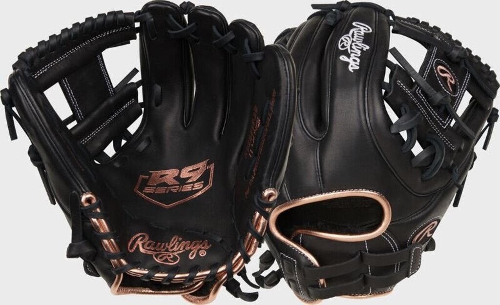 FASTPITCH SOFTBALL Rawlings R9 Series 11.75" Fastpitch Softball Glove Rawlings 11.75" Black Rose Gold New