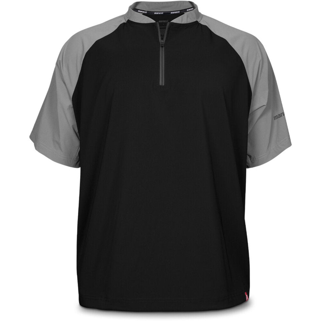 BASEBALL & SOFTBALL Marucci Short Sleeve 1/4 Zip Adult Batting Jacket Marucci Adult M Black Grey New