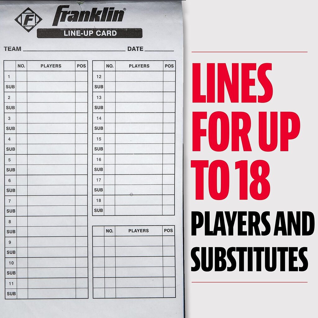 BASEBALL & SOFTBALL Franklin Baseball & Softball Line-Up Cards Franklin