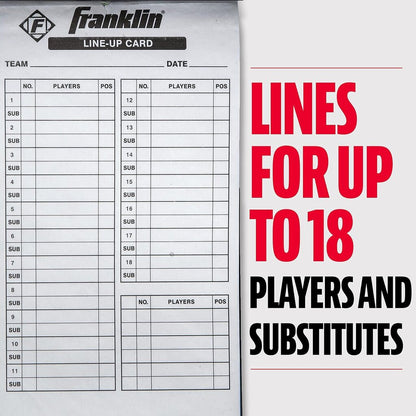 BASEBALL & SOFTBALL Franklin Baseball & Softball Line-Up Cards Franklin