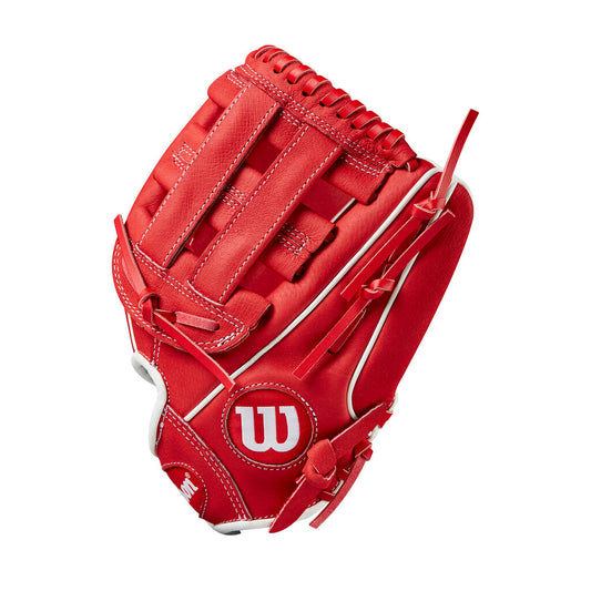 2024 Wilson A450 11" Youth Baseball Glove (RHT/LHT) - BASEBALL - Wilson - 11" - Red/White - New - QBF61T - 18223