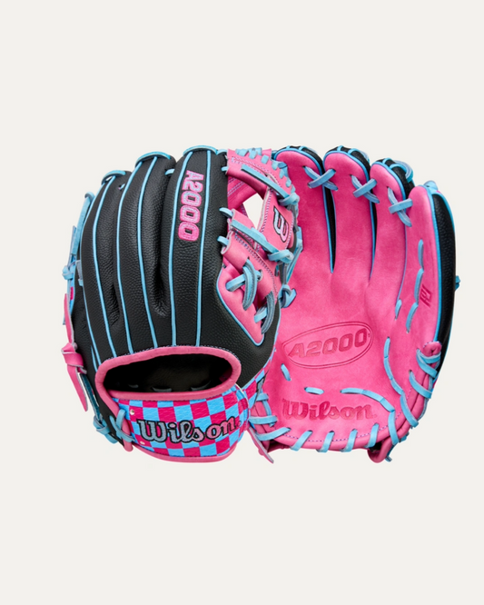 BASEBALL 2025 Wilson 11.5" A2000 LE Pottstown 1786SS Baseball Glove Wilson 11.5" Black Pink,Blue Checker New