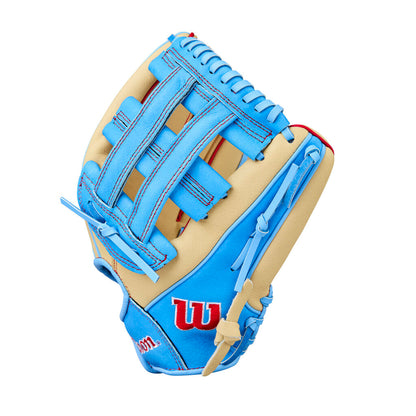 BASEBALL 2026 Wilson A450 12" Youth Baseball Glove (RHT/LHT) Wilson 12" Blonde Blue Red New