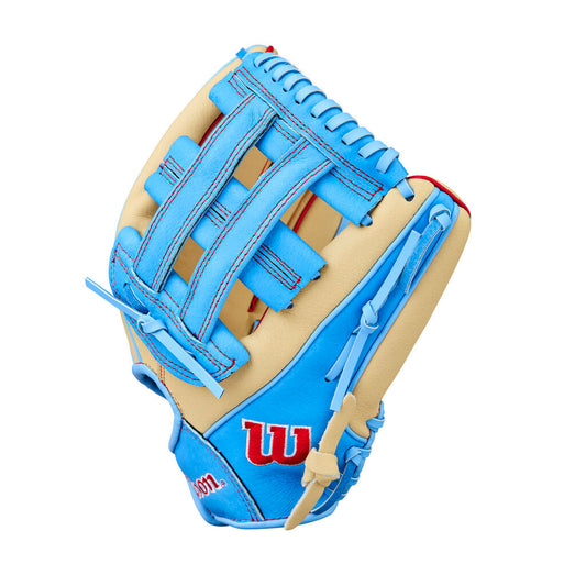 BASEBALL 2026 Wilson A450 12" Youth Baseball Glove (RHT/LHT) Wilson 12" Blonde Blue Red New