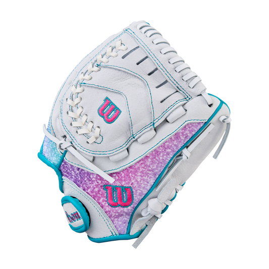 FASTPITCH SOFTBALL 2026 Wilson 11" A440 Flash Youth Fastpitch Softball Glove Wilson 11" White Teal Pink New