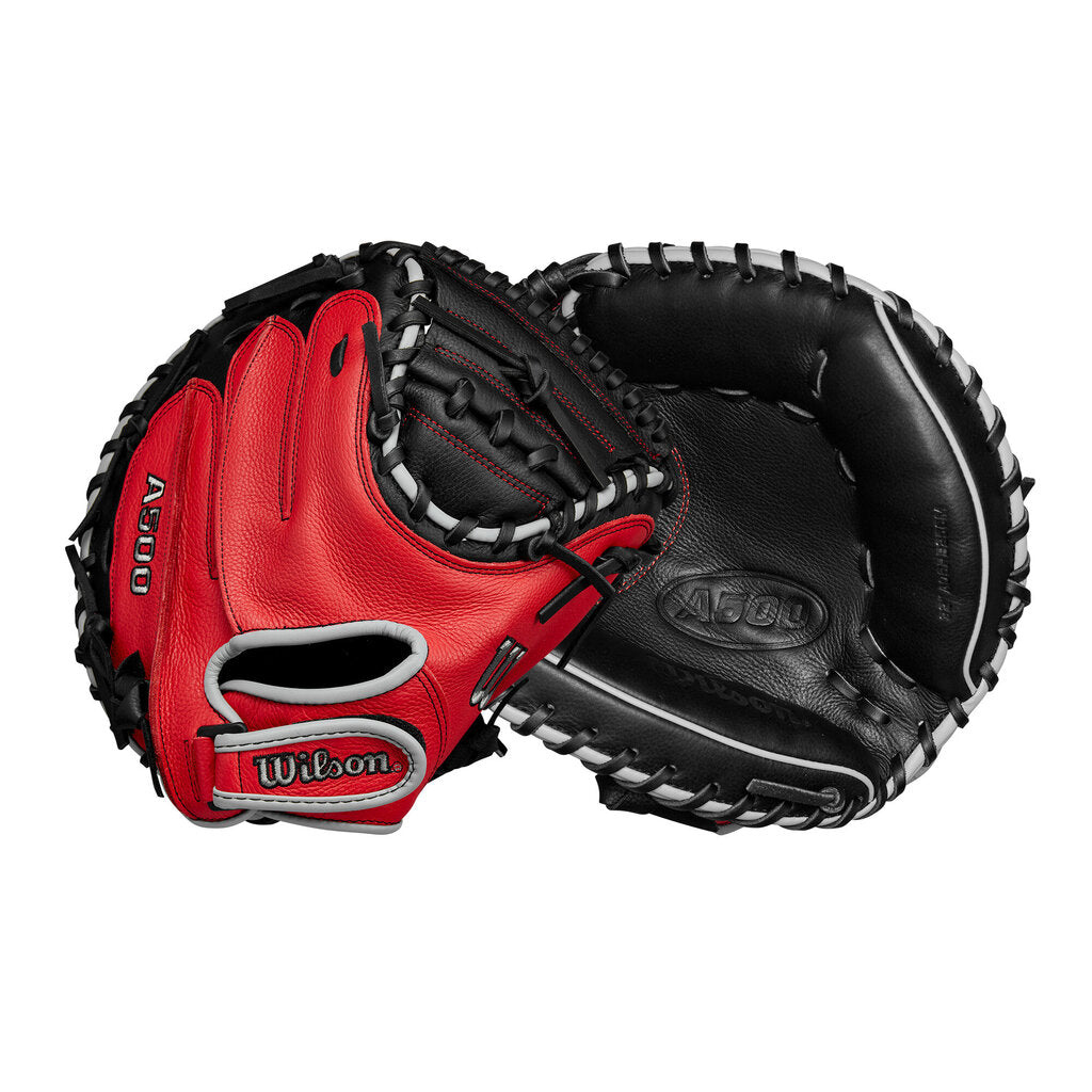 BASEBALL 2025 Wilson 32" A500 Youth Baseball Catcher Mitt Wilson 32" Black Red Grey New