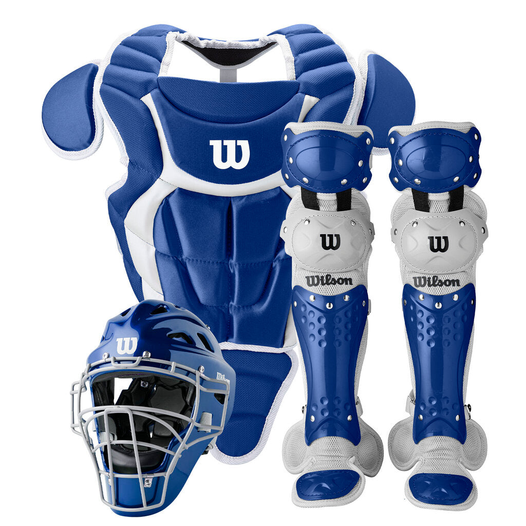 BASEBALL & SOFTBALL Baseball and Softball Youth Catcher Set Wilson C200 NOCSAE Wilson Youth Royal New
