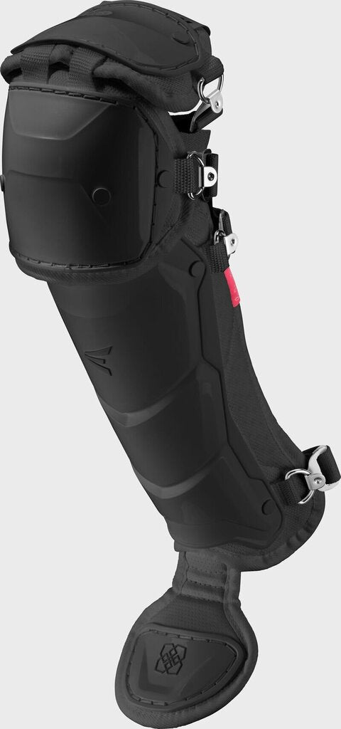 Youth catcher gear set leg pad, black with adjustable straps