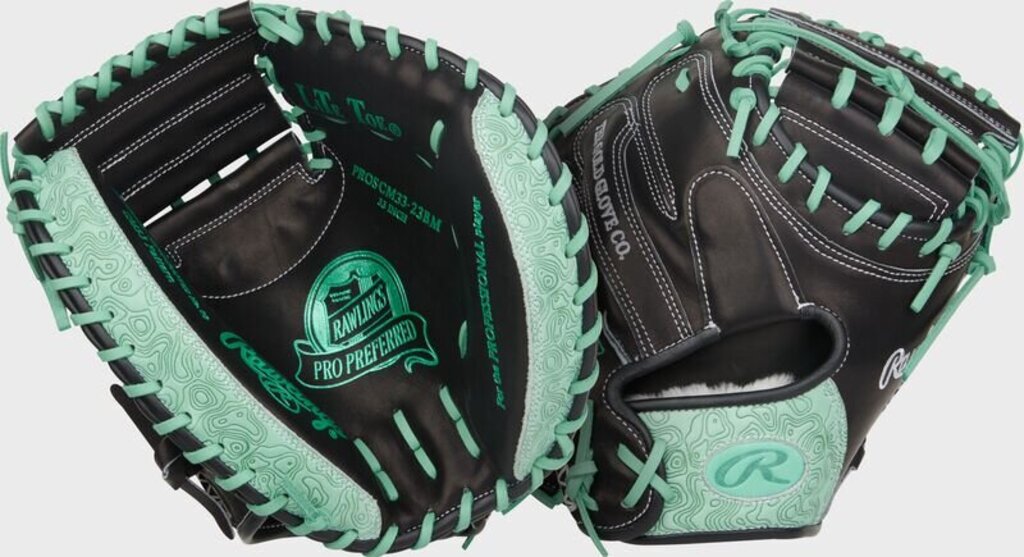Baseball Catcher's Mitt Rawlings Pro Preferred PROSCM33-23BM - 33" - 33" Black Mint New - 2nd String Sports