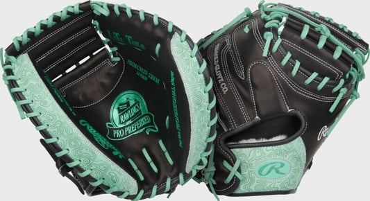 Baseball Catcher's Mitt Rawlings Pro Preferred PROSCM33-23BM - 33" - 33" Black Mint New - 2nd String Sports