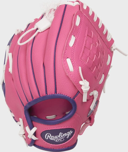 Rawlings Players Series Youth 9" Tee Ball Glove w/Sponge Ball (Pink/Purple)
