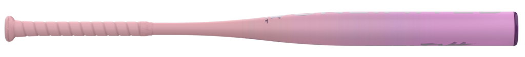 Purple fastpitch softball bat barrel with smooth finish and faint logo