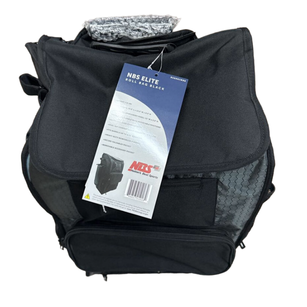 NBS NBS Elite Rolling Baseball/Softball Bat Bag - Black - Large at 2nd String Sports Stuarts Draft VA