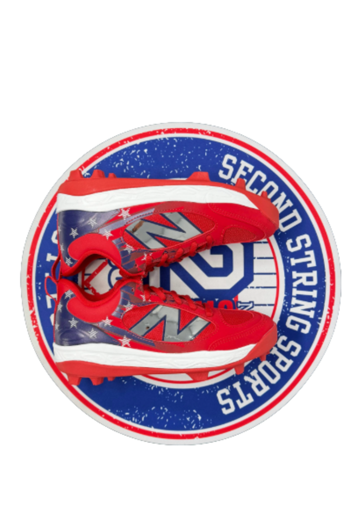 Youth molded cleats shown in a circular graphic design
