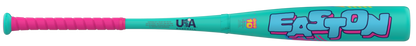 Teal baseball bat with pink grip and Spring Break graphic logo