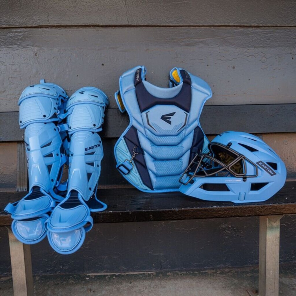 Baseball Catcher Set Easton MAV X NOCSAE - Columbia Blue/Military Camo/Light Grey