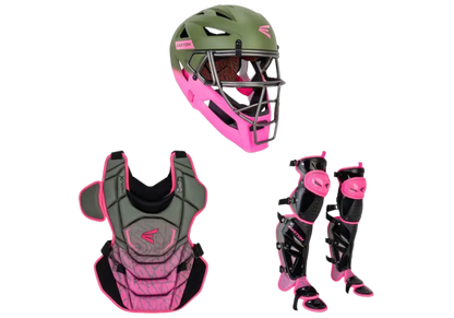 Baseball Catcher's Set Easton MAV X NOCSAE Limited Edition Green and Pink - Medium Military Green Pink New - 2nd String Sports