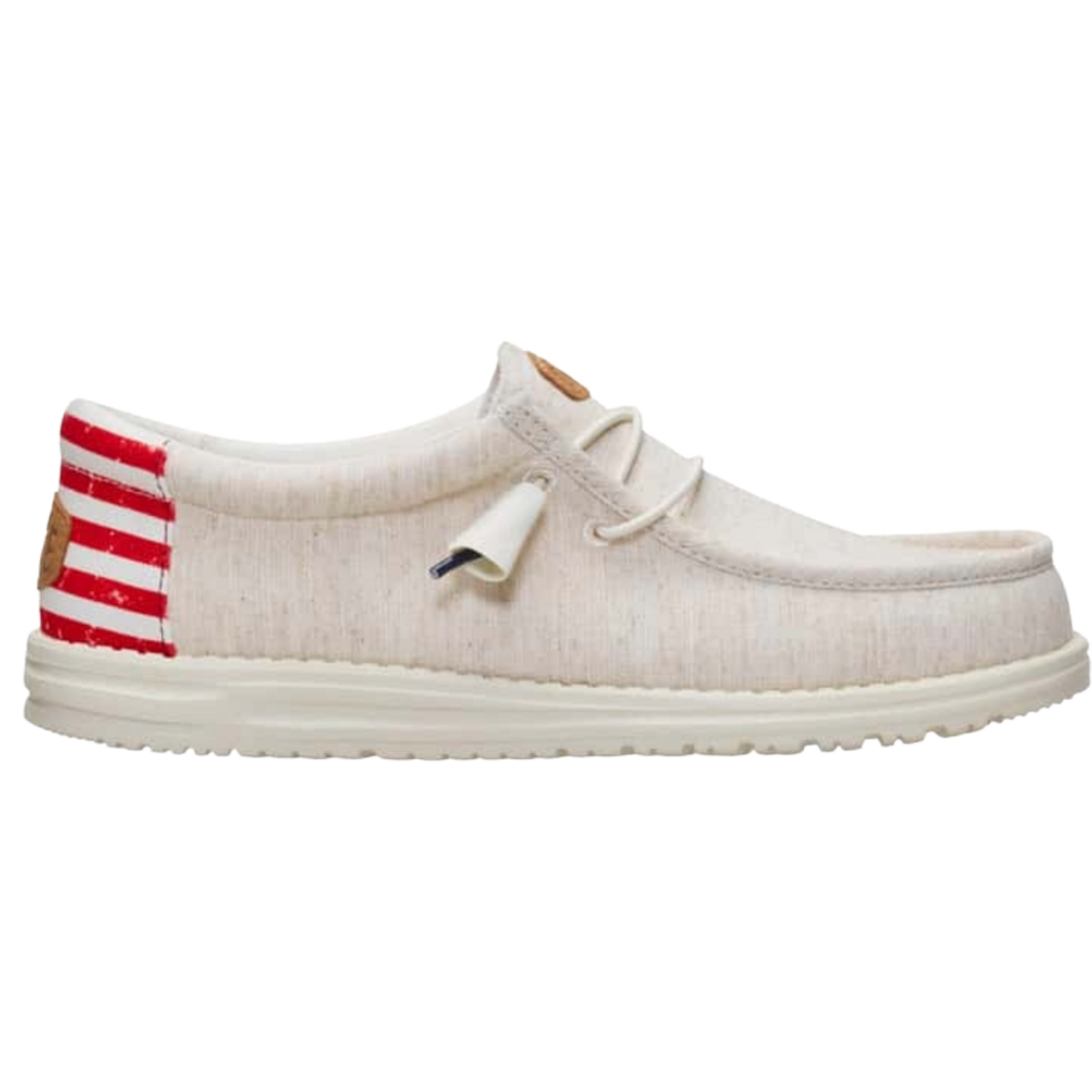 Hey Dude Men's Wally Americana II Casual Shoes - Bone White/USA