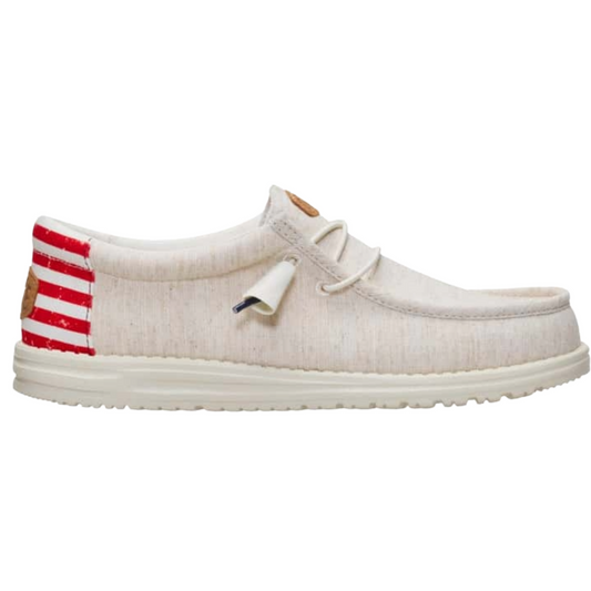 Hey Dude Men's Wally Americana II Casual Shoes - Bone White/USA