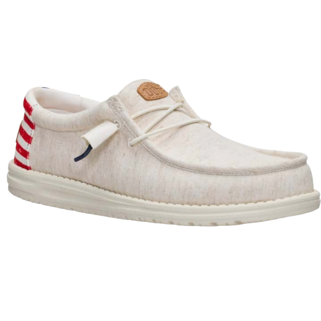 Hey Dude Men's Wally Americana II Casual Shoes - Bone White/USA