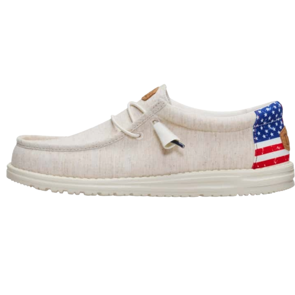 Hey Dude Men's Wally Americana II Casual Shoes - Bone White/USA
