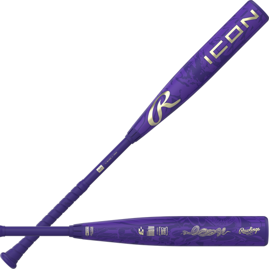 2027 Rawlings ICON BBCOR Baseball Bat - Purple New - 2nd String Sports