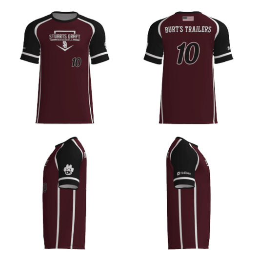 2nd String Sports Coach Burtner Majors Baseball Fan Replica Jersey (Burt's Trailers Sponsor) at 2nd String Sports Stuarts Draft VA