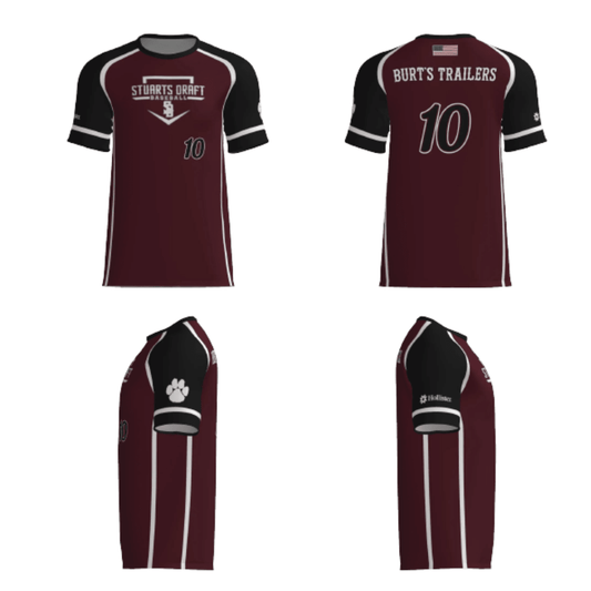 2nd String Sports Coach Burtner Minors Baseball Fan Replica Jersey (Burt's Trailers Sponsor) at 2nd String Sports Stuarts Draft VA