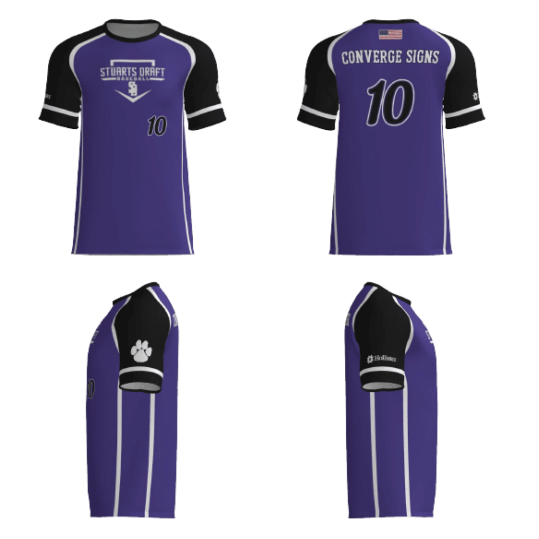 2nd String Sports Coach Cooper Minors Baseball Fan Replica Jersey (Converge Signs Sponsor) at 2nd String Sports Stuarts Draft VA