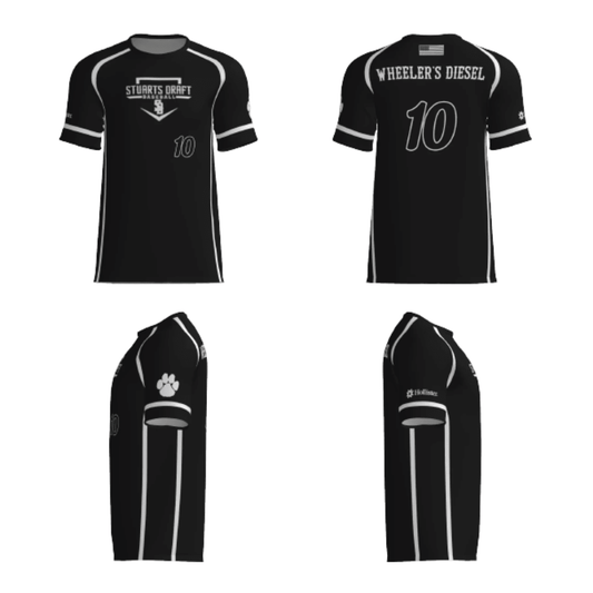 2nd String Sports Coach McLaughlin Tee Ball Fan Replica Jersey (Wheeler's Diesel Sponsor) at 2nd String Sports Stuarts Draft VA