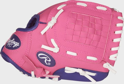 Rawlings Players Series Youth 9" Tee Ball Glove w/Sponge Ball (Pink/Purple) - - 2nd String Sports