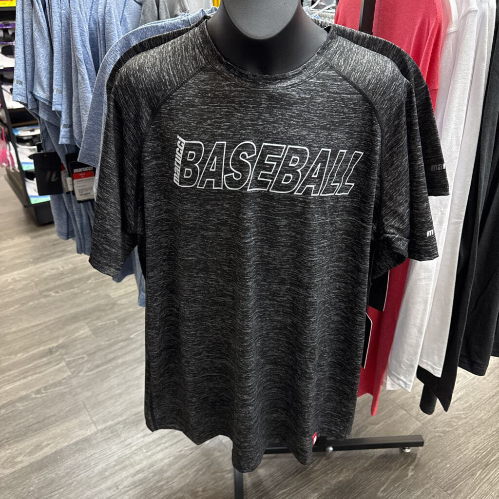 BASEBALL & SOFTBALL Marucci Baseball Heathered Tee Shirt Marucci Adult M Black New