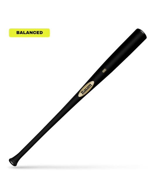 Baum Bat Gold Stock AAA Pro Maple Balanced Composite Wood BBCOR - Standard Handle - Black Gold New - 2nd String Sports