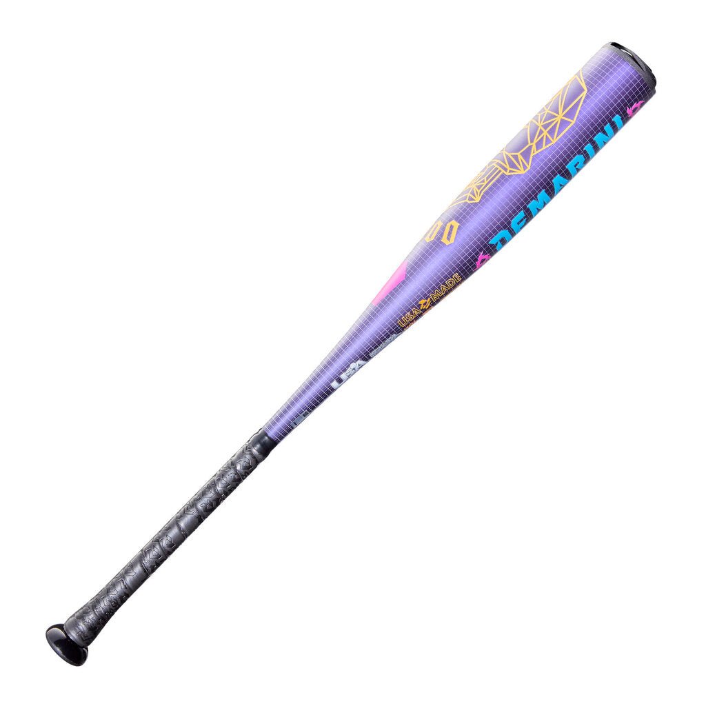 Purple -11 USA baseball bat with “Voodoo” style graphics along the barrel