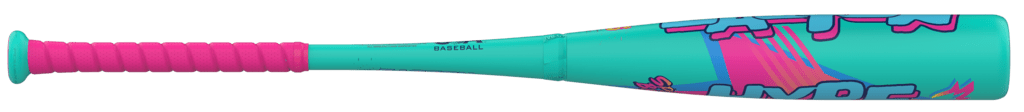 Teal baseball bat with pink grip and large barrel Spring Break art