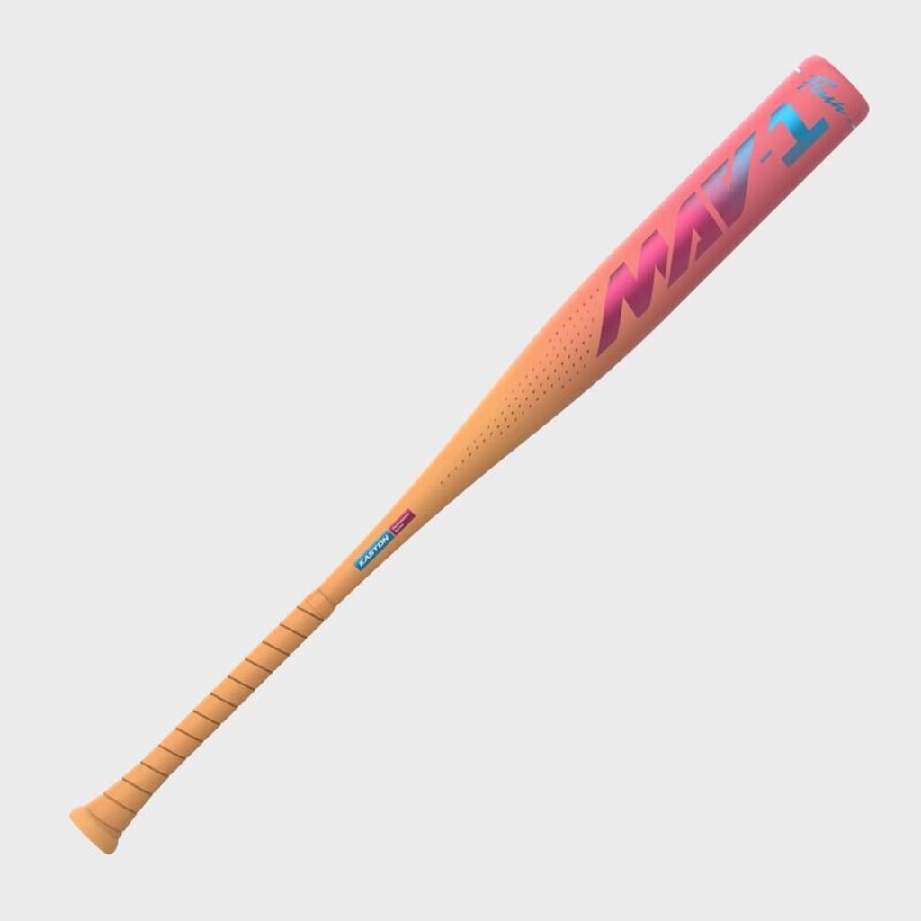 Easton Mav1 Flash BBCOR baseball bat, pink barrel with orange grip