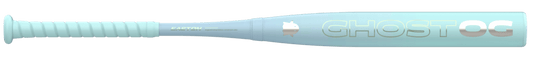 Blue/silver fastpitch softball bat with Ghost OG branding on barrel