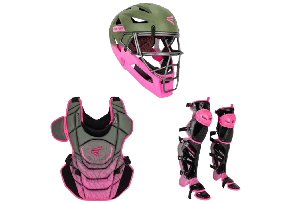 Easton Baseball Catcher Set Easton MAV X NOCSAE Limited Edition Green and Pink at 2nd String Sports Stuarts Draft VA