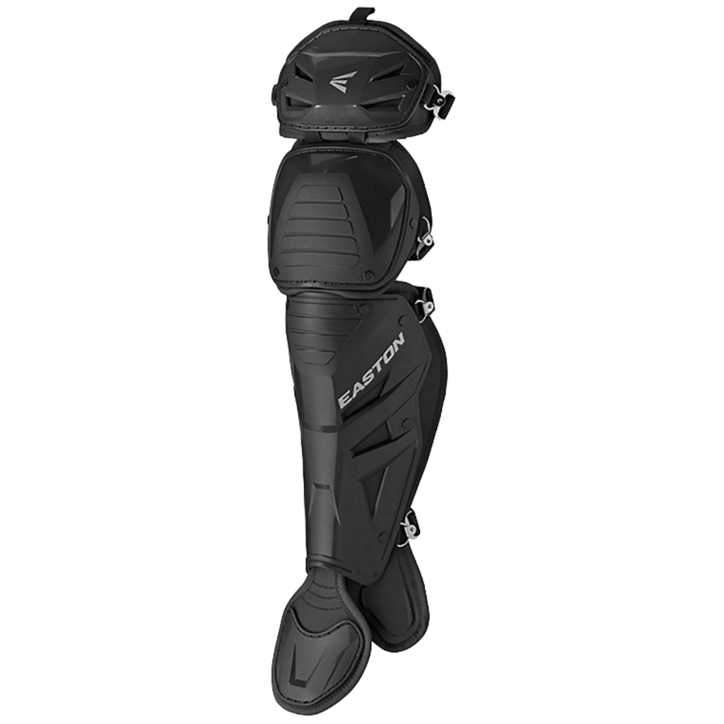 Black Easton leg guards set with shin and knee padding